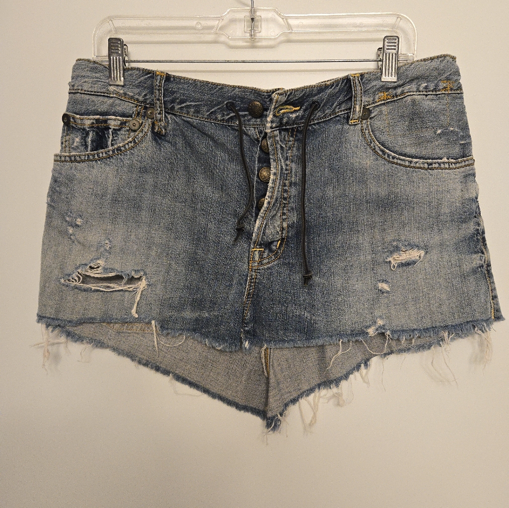R 13 Denim Mini Skirt